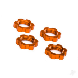 Traxxas Wheel nuts, splined, 17mm, serrated (orange-anodised) (4) 7758T