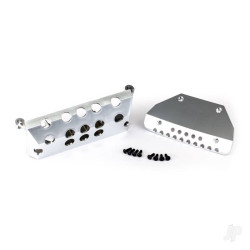Traxxas Skid plates, Mercedes-Benz G 63, Front & Rear (satin-plated finish) / 3x10 CCS (4 pcs) / 3x10 BCS (4 pcs) 8835