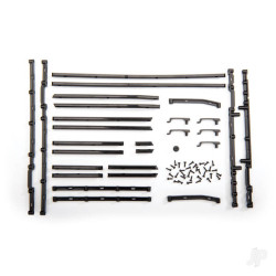 Traxxas Side trim, left & right (black) / side trim retainers (8 pcs) / door handles, left, right, & Rear / door handle mount / 1.6x5 BCS (self-tapping) (42) 8815X