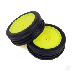 Helion 1:10 82mm Yellow Wheels/Tyres (12mm Hex) Pair A1050