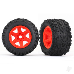 Traxxas Tyres & wheels, assembled, glued (orange wheels, Talon EXT Tyres, foam inserts) (2) (17mm splined) (TSM rated) 8672A