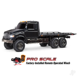 Traxxas Black TRX-6 Ultimate RC Hauler 1:10 6X6 Electric Flatbed Truck with Pro Scale Winch (+ TQi 4-ch, XL-5 HV, Titan 550) 88086-84-BLK