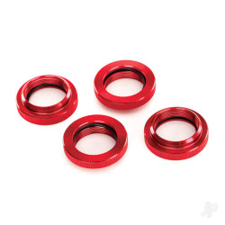 Traxxas Spring retainer (adjuster), Red-anodised aluminium, GTX shocks (4 pcs) (assembled with o-ring) 7767R