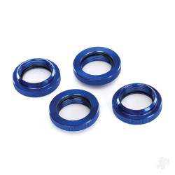 Traxxas Spring retainer (adjuster), Blue-anodised aluminium, GTX shocks (4 pcs) (assembled with o-ring) 7767