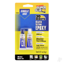Super Glue 30 Minute Super Strength Delayed Setting Single Use Epoxy (0.21oz, 6g) 15356