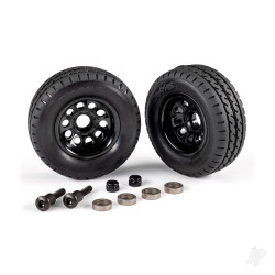 Traxxas Trailer wheels (2)/ tires (2)/ mounting hardware 9797