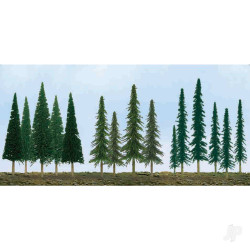 JTT Pine Conifer Spruce, 2.5in to 6in, N to HO-Scale, (45 per pack) 92117