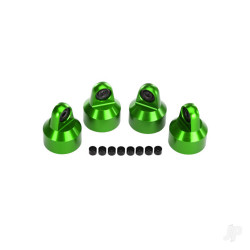 Traxxas Shock caps, aluminium (Green-anodised), GTX shocks (4 pcs) / spacers (8 pcs) 7764G