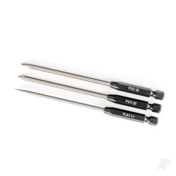 Traxxas Speed Bit Set, screwdriver, 3-piece straight (3mm slotted, #1 Phillips, and #2 Phillips bits), 1/4" drive 8714
