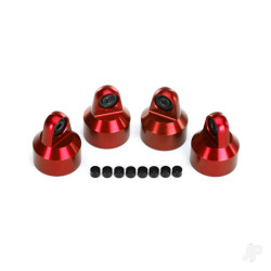 Traxxas Shock caps, aluminium (Red-anodised), GTX shocks (4 pcs) / spacers (8 pcs) 7764R