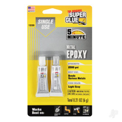 Super Glue 5 Minute Quick Setting Single Use Metal Epoxy (0.21oz, 6g) 15359