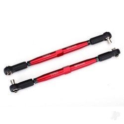 Traxxas Toe links, X-Maxx (TUBES red-anodised, 7075-T6 Aluminium, stronger than titanium) (157mm) (2) / rod ends, assembled with steel hollow balls (4) / Aluminium wrench, 10mm (1) 7748R