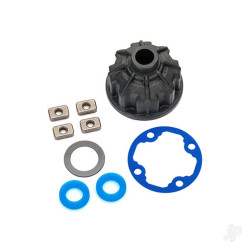 Traxxas Carrier, Differential (heavy duty) / x-ring gaskets (2 pcs) / ring gear gasket / spacers (4 pcs) / 12.2x18x0.5 PTFE-coated washer (1pc) 8681
