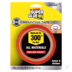 Super Glue Double-Sided Permanent Mounting Tape (1 roll, 19mmx2.5m) 11710506