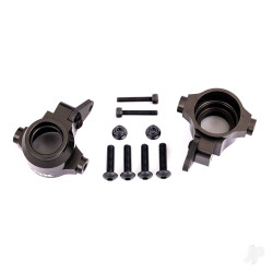 Traxxas Steering blocks, 6061-T6 aluminium (dark titanium-anodised), left & right/ steering block arms (2) 9635A