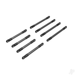 Traxxas Suspension link set, 6061-T6 aluminium (dark titanium-anodised) (includes 5x53mm front lower links (2), 5x46mm front upper links (2), 5x68mm rear lower or upper links (4)) 9749-GRAY