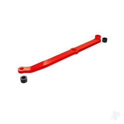 Traxxas Steering link, 6061-T6 aluminium (red-anodised)/ servo horn, metal/ spacers (2)/ 3x6mm CCS (with threadlock) (1)/ 2.5x7mm SS (with threadlock) (1) 9748-RED