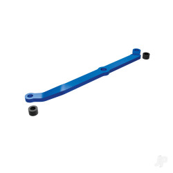 Traxxas Steering link, 6061-T6 aluminium (blue-anodised)/ servo horn, metal/ spacers (2)/ 3x6mm CCS (with threadlock) (1)/ 2.5x7mm SS (with threadlock) (1) 9748-BLUE