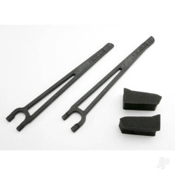 Traxxas Hold downs, battery, left & right (2 pcs) / foam spacers (2 pcs) (fits standard battery packs) 3927