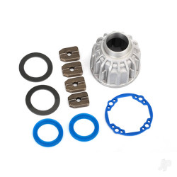 Traxxas Carrier, Differential, aluminium (Front or center) / x-ring gaskets (2 pcs), ring gear gasket / 14.5x20 TW (2 pcs) 8581X