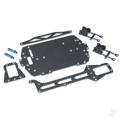 Traxxas Carbon fiber conversion kit (includes Chassis, upper Chassis, battery hold down, adhesive foam tape, hardware) 7525