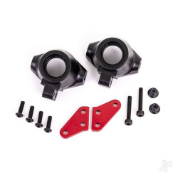 Traxxas Steering block arms (aluminium, red-anodised) (2) / steering blocks, left & right 9637R