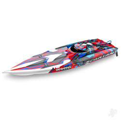 Traxxas Spartan VXL 1:10 36in Electric Brushless Race Boat, Red (+ TQi 2-ch, TSM, VXL-6s marine, Velineon 540XL) 57076-4-REDR