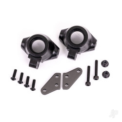 Traxxas Steering blocks, left & right / steering block arms (aluminium, dark titanium-anodised) (2) / 3x18mm CS (2) / M3x0.5mm NL (2) 9637A