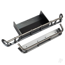 Traxxas Bumper, Rear / bumper extension (satin black chrome-plated) 8536X