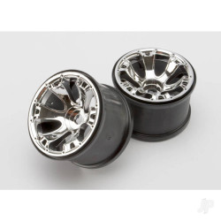 Traxxas Wheels, Geode 3.8" (chrome) (2) (use with 17mm splined wheel hubs & nuts, part #5353X & beadlock-style sidewall protectors, part #5665, 5666, 5667) 5671