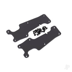 Traxxas Suspension arm covers, black, front (left and right) / 2.5x8 CCS (12) 9633