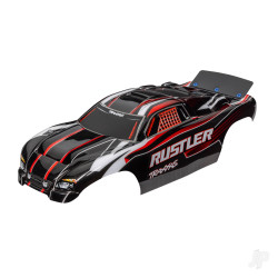 Traxxas Body, Rustler (also fits Rustler VXL), red & black (painted, decals applied, assembled with wing) 3750