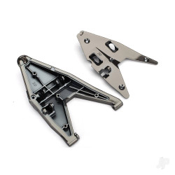 Traxxas Suspension arm, lower right / arm insert (satin black chrome-plated) (assembled with hollow ball) 8532X