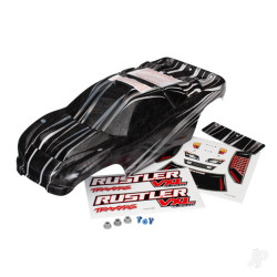 Traxxas Body, Rustler VXL, ProGraphix (replacement for the painted Body. Graphics are printed, requires paint & final colour application) / decal sheet / wing and aluminium hardware 3719