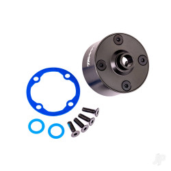 Traxxas Carrier, differential (aluminium, dark titanium-anodised)/ differential bushing/ ring gear gasket/ 3x10mm CCS (4) 9581A