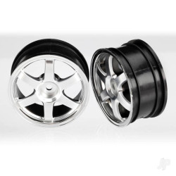 Traxxas Wheels, Volk Racing TE37 (satin chrome / chrome) (2) 7374X