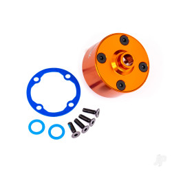 Traxxas Carrier, differential (aluminium, orange-anodised)/ differential bushing/ ring gear gasket/ 3x10mm CCS (4) 9581T