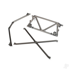 Traxxas Tube Chassis, center support / cage top / Rear cage support (satin black chrome-plated) 8433X