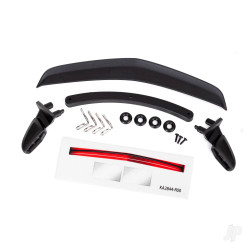 Traxxas Mirrors, side, black (left & right) / mirror retainers (2 pcs) / Body clips (4 pcs) / o-rings (4 pcs) / spoiler, black / spoiler retainer (1pc) / 1.6x5 BCS (self-tapping) (3 pcs) (fits #8391 Body) 8392