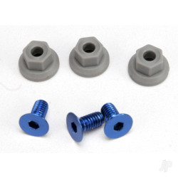 Traxxas Wing mounting hardware, (4x8mmCCS (Aluminium) (3 pcs) / 4x7mm flanged NL (3 pcs)) 5512
