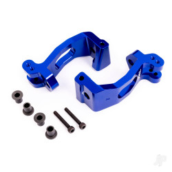 Traxxas Caster blocks (c-hubs), 6061-T6 aluminium (blue-anodised), left & right/ kingpin bushings (4) 9532X