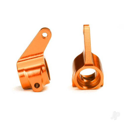 Traxxas Steering blocks, Rustler / Stampede / Bandit (2), 6061-T6 aluminium (orange-anodised) / 5x11mm ball bearings (4) 3636T