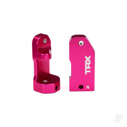 Traxxas Caster blocks, 30-degree, pink-anodised 6061-T6 aluminium (left & right) / suspension screw pin (2 pcs) 3632P