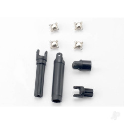 Traxxas Half shafts, center Front (1pc), center Rear (1pc) (internal splined half shafts (2 pcs) / external splined half shaft) (2 pcs)) / metal u-joints (4 pcs) 7056
