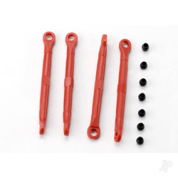 Traxxas Toe link, front & rear (molded composite) (red) (4) / hollow balls (8) 7038