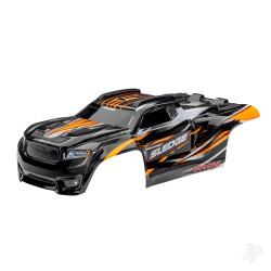 Traxxas Body, Sledge, orange / window, grille, lights decal sheet (assembled with front & rear body mounts and rear body support for clipless mounting) 9511T