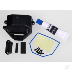 Traxxas Box, receiver (sealed) / wire cover / foam pads, upper & lower / silicone grease / 2.5x8 CS (4 pcs) / 3x4 GS (1pc) 7024X