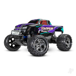 Traxxas Purple Stampede 1:10 2WD RTR Electric Monster Truck (+ TQ 2-ch, XL-5, Titan 550, 7-Cell NiMH, DC charger, LED lights) 36054-61-PRPL