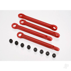 Traxxas Push rod (moulded composite) (Red) (4 pcs) / hollow balls (8 pcs) 7018