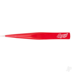Excel Hollow Handle Ultra Fine Point Tweezers, Red (Carded) 30428